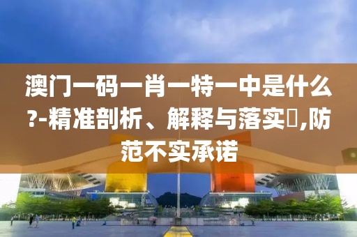 澳门一码一肖一特一中是什么?-精准剖析、解释与落实​,防范不实承诺