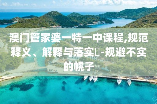 澳门管家婆一特一中课程,规范释义、解释与落实​-规避不实的幌子